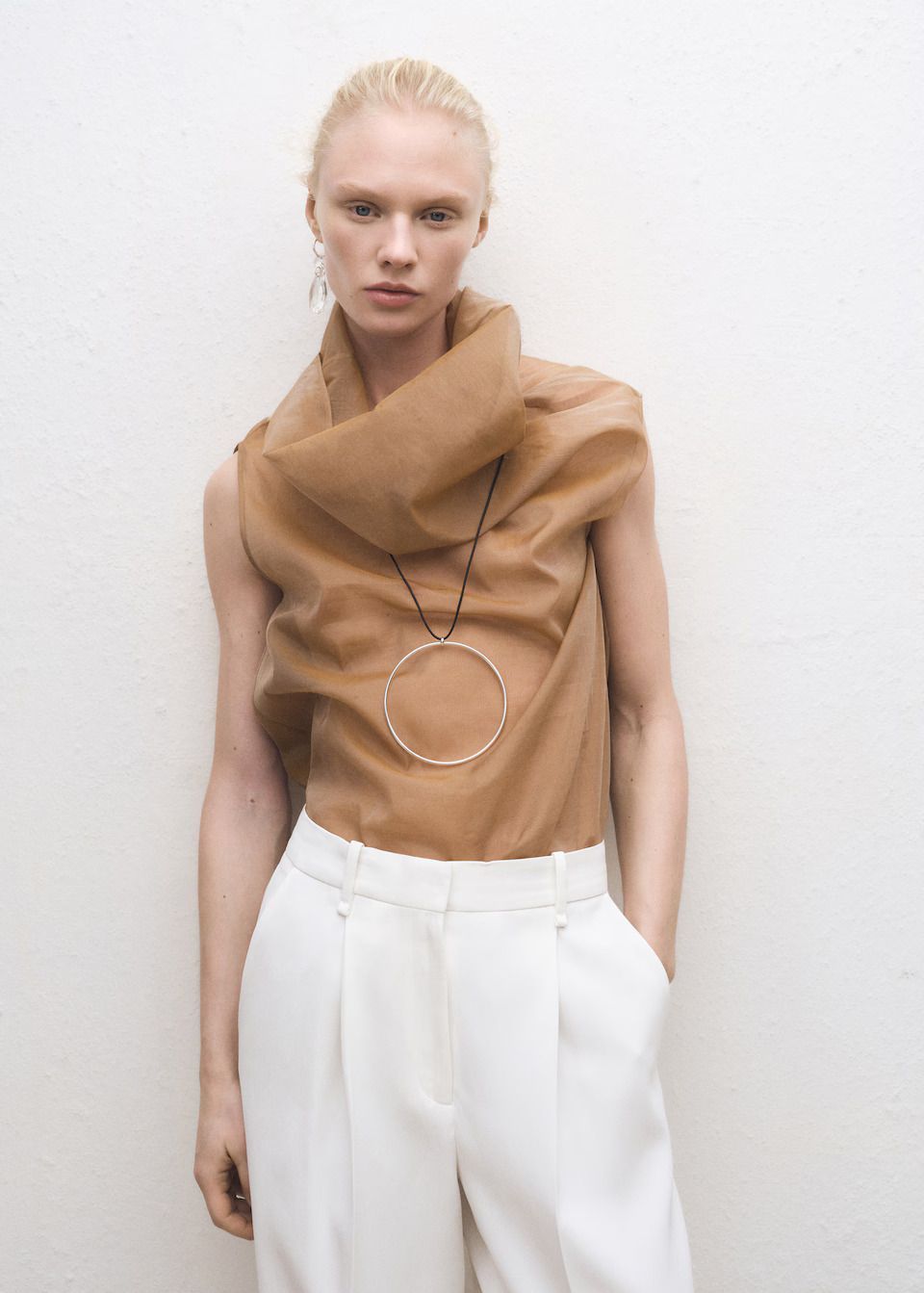 Mango, Silk Blouse With Asymmetrical Neckline