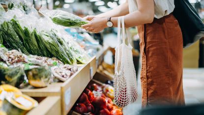 woman shopping at supermarket