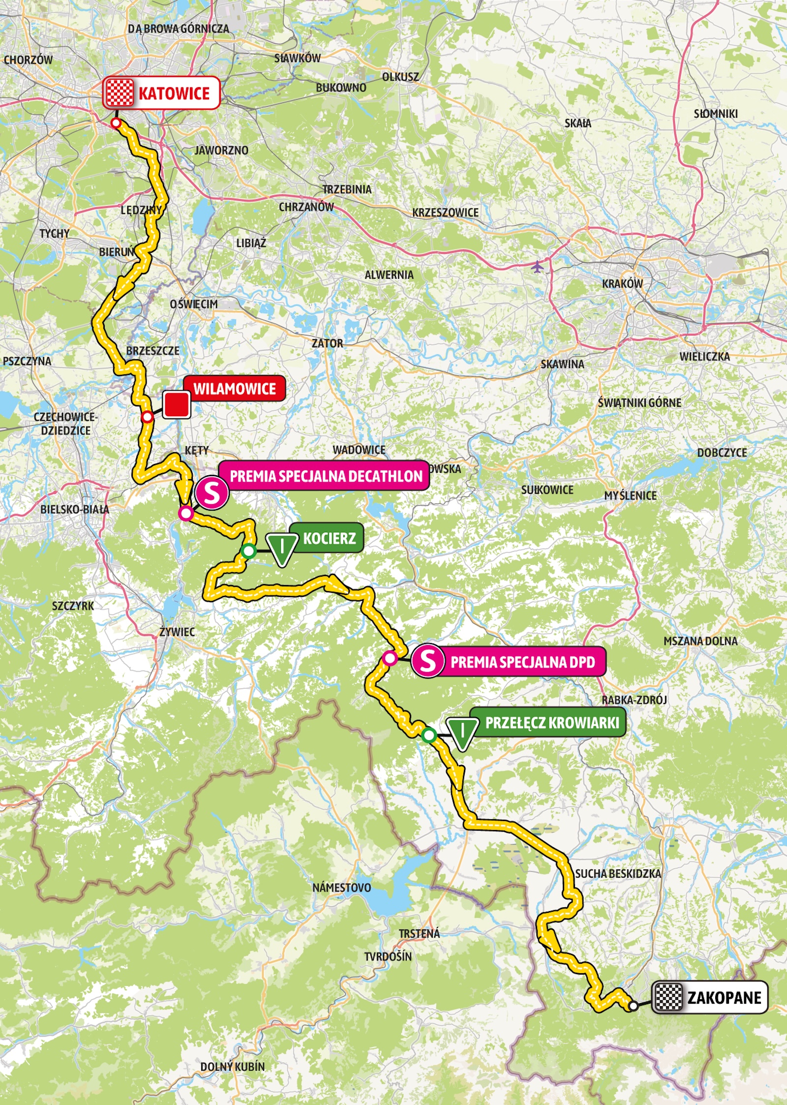 Route information for the 2025 Tour de Pologne