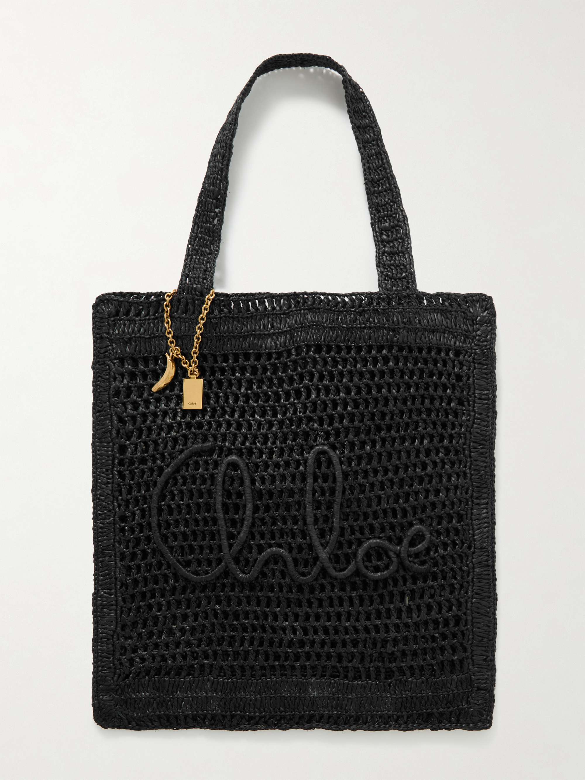 Summer Banana Embellished Crocheted Embroidered Faux Raffia Tote