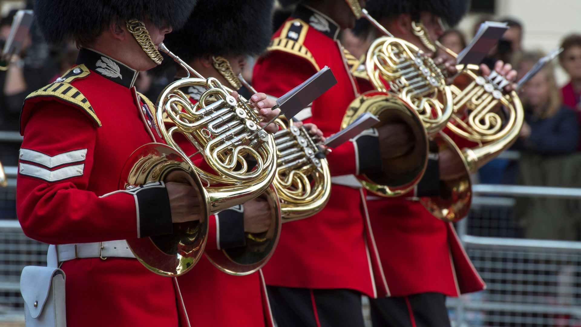Trumpet players at Trooping the Colour