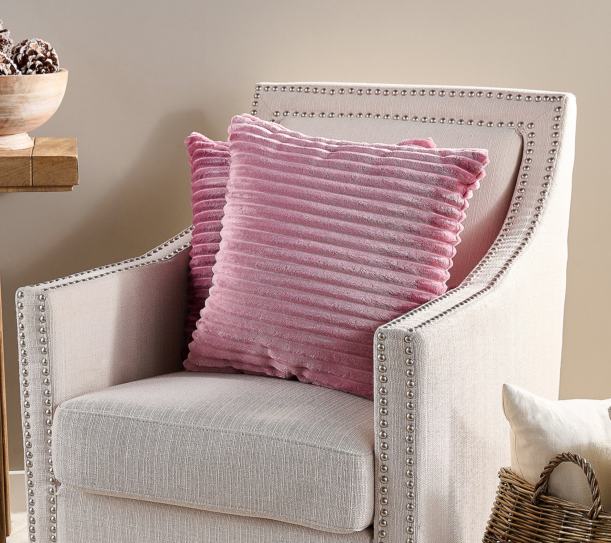 Home Reflection Set of 2 Ribbed Plush Decorative Pillows