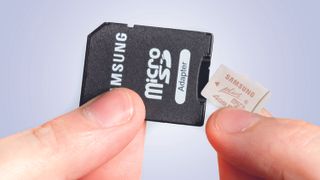 Some microSD cards come with full-size SD adapters, so you can use them in a phone or tablet as well as in your camera