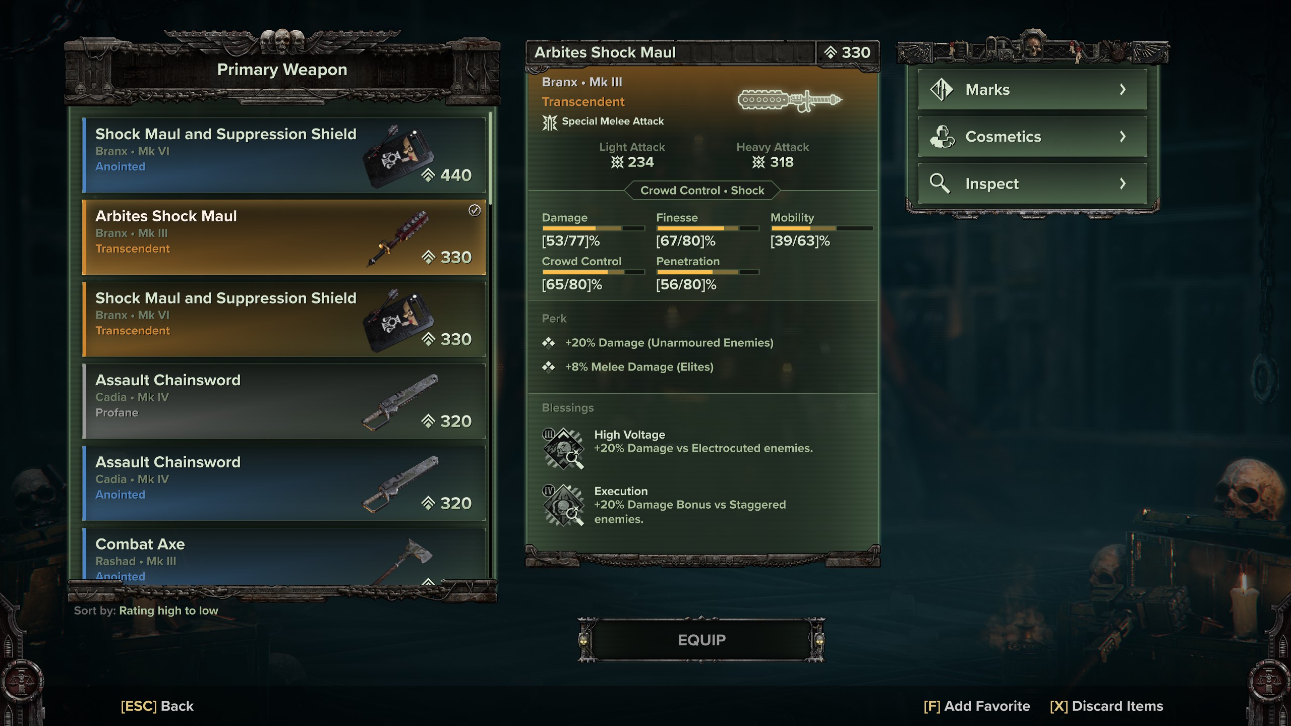 Darktide Arbites build - Shock Maul