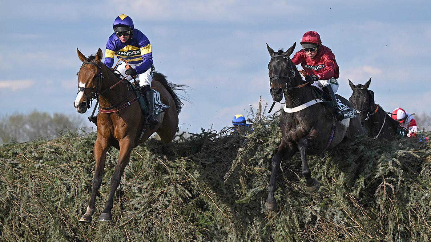 Corach Rambler (pictured, left), on his way to victory in the 2023 Grand National.