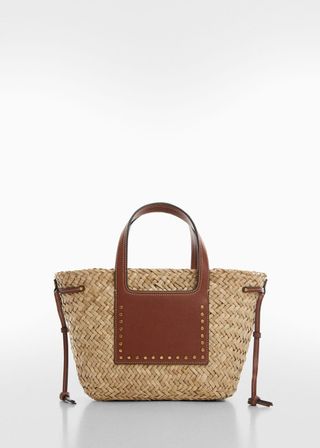 Basket Bag With Studs Detail