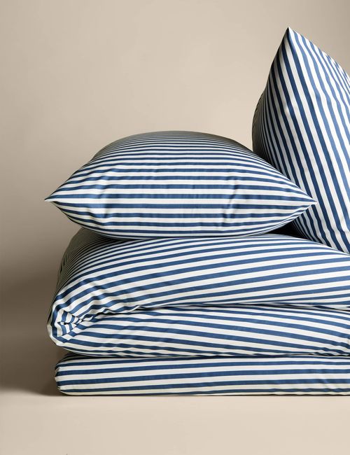 Cotton Blend Striped Bedding Set