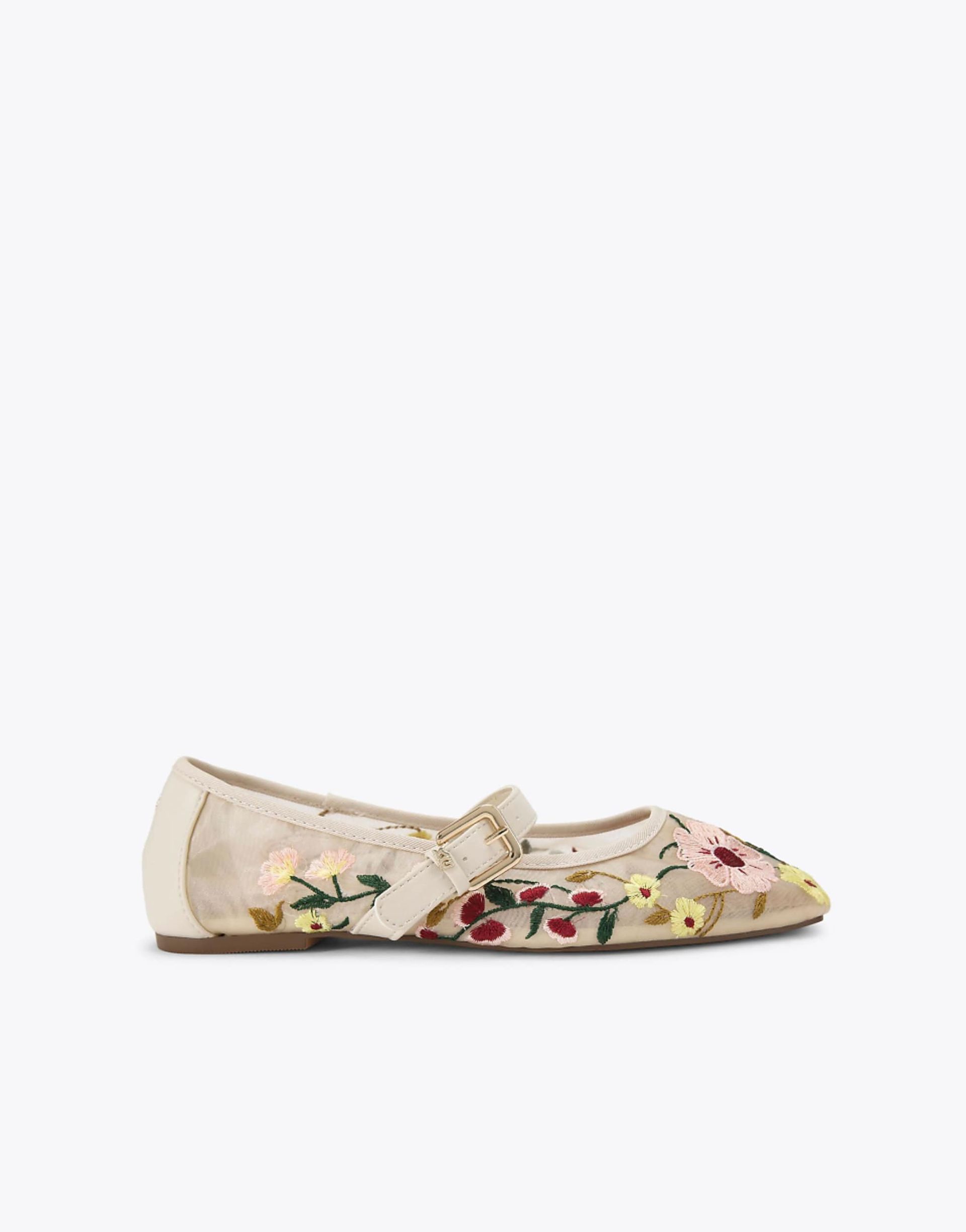 Kg Kurt Geiger Nina Mesh Ballets in White Comb