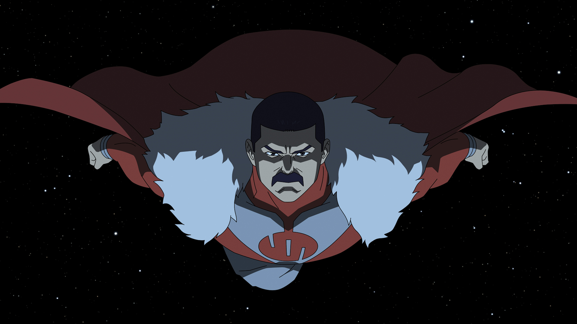 Grand Regent Thragg flying through space in Invincible season 4
