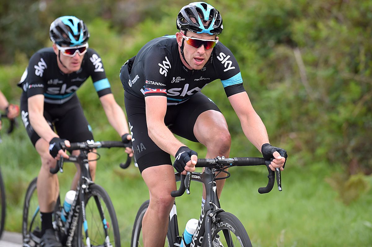 Ian Stannard doing early work for Team Sky