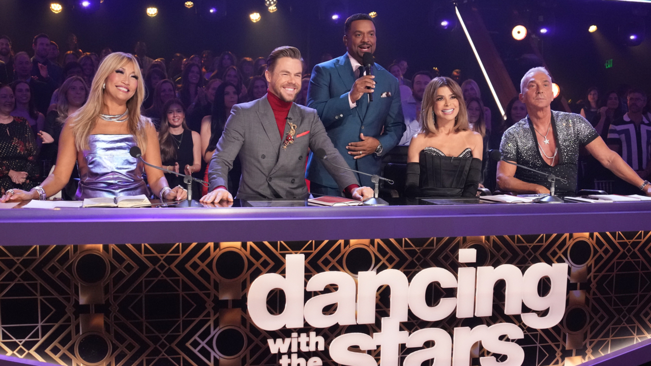 Dancing with the Stars Season 32 judges with guest judge Paula Abdul and host Alfonso Ribeiro