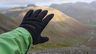 Advnture reviewer wearing Forclaz Mountain Trek 500 Gloves