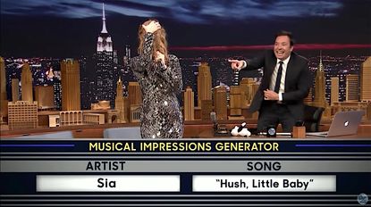 Celine Dion impersonates Sia on The Tonight Show