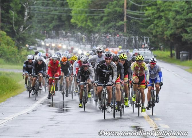 The peloton in the rain