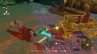 Link uses a cart in Zelda Tears of the Kingdom