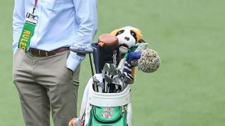 Photo of Rory McIlroy at the masters with a TaylorMade BRNR Mini driver