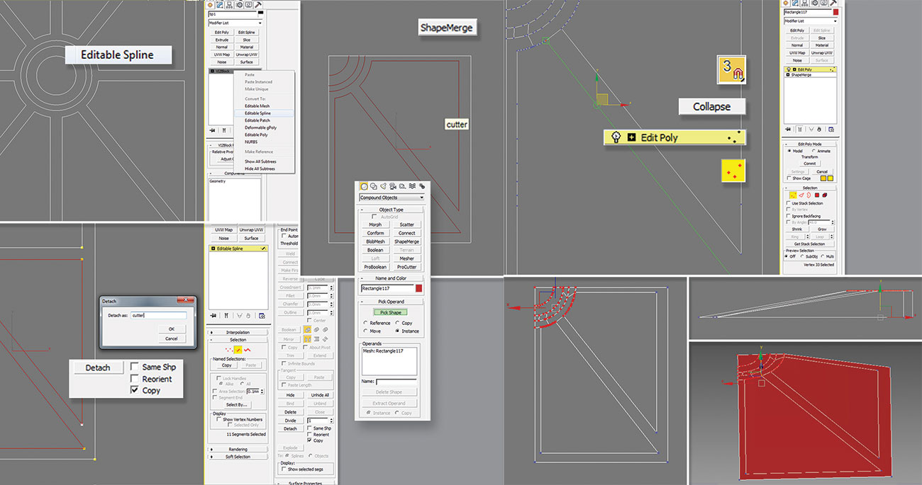 ShapeMerge makes it easy to cut irregular polygon shapes into a simple plane