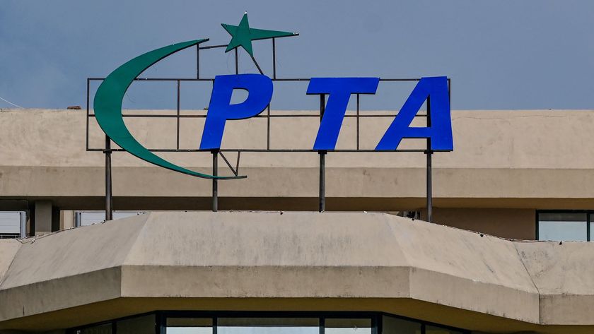 A logo of the Pakistan Telecommunication Authority (PTA) is seen on its headquarters building in Islamabad on August 16, 2024.