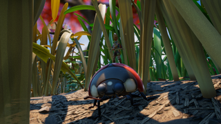 Riding a ladybug in Grounded