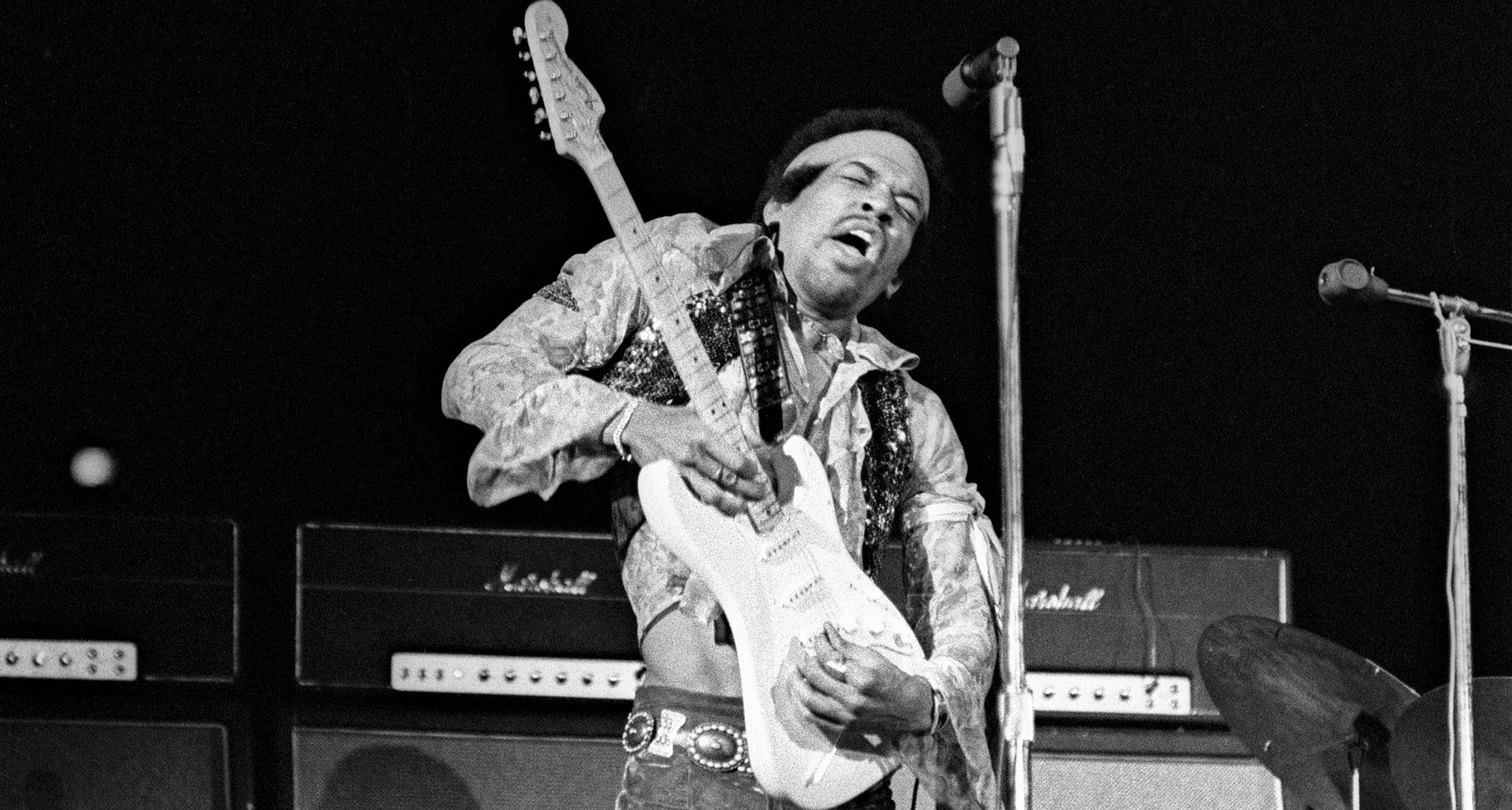 Jimi Hendrix plays the Seattle Center Coliseum in 1969.