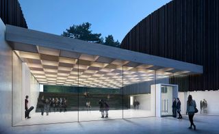 View of glass foyer