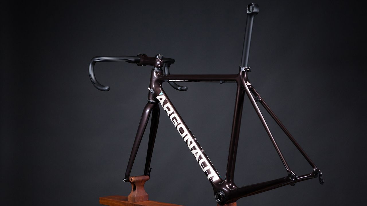 Disc or rim brake options are available for Argonaut's road and gravel models