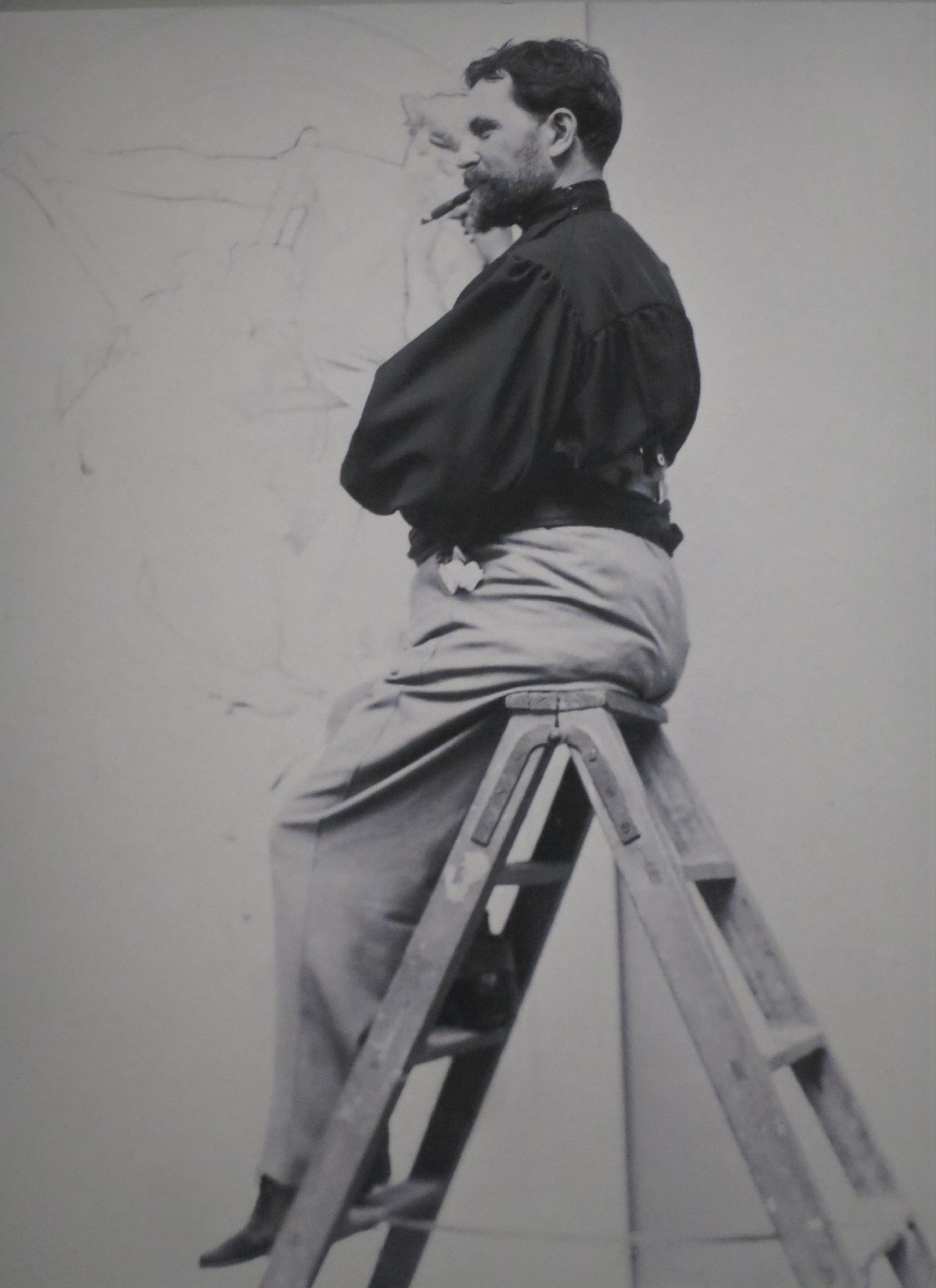 Alphonse Mucha And Jaroslava posing for a poster