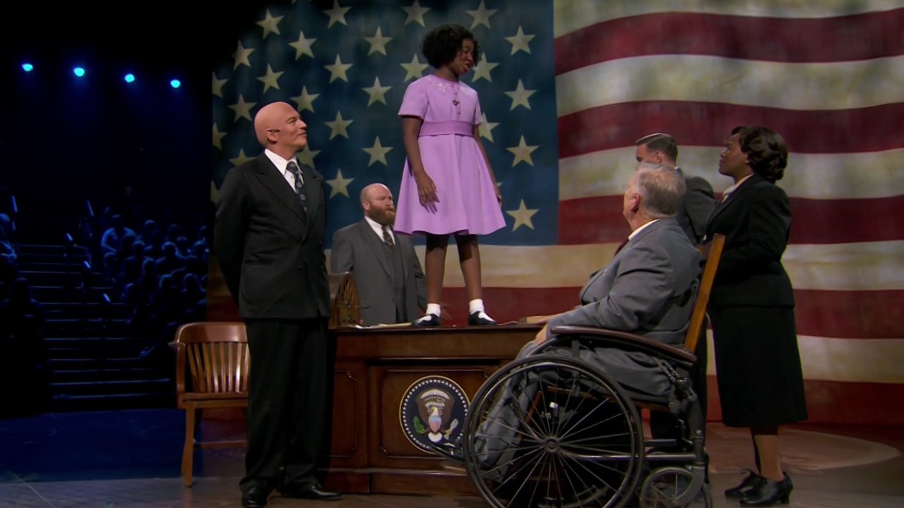 Alan Toy, Celina Smith, and Harry Connick Jr. in Annie Live!