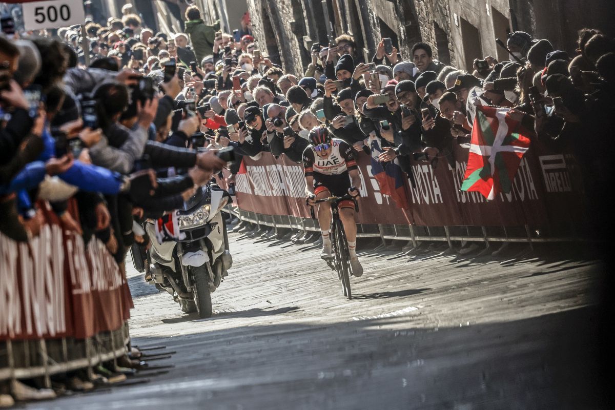 Strade Bianche 2022 - 16th Edition - Siena - Siena 184 km - 05/03/2022 - Tadej Pogacar (SLO - UAE Team Emirates) - photo Ilario Biondi/SprintCyclingAgency&Acirc;&copy;2022