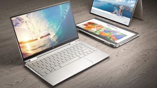 Selection of the best HP laptops on a desk