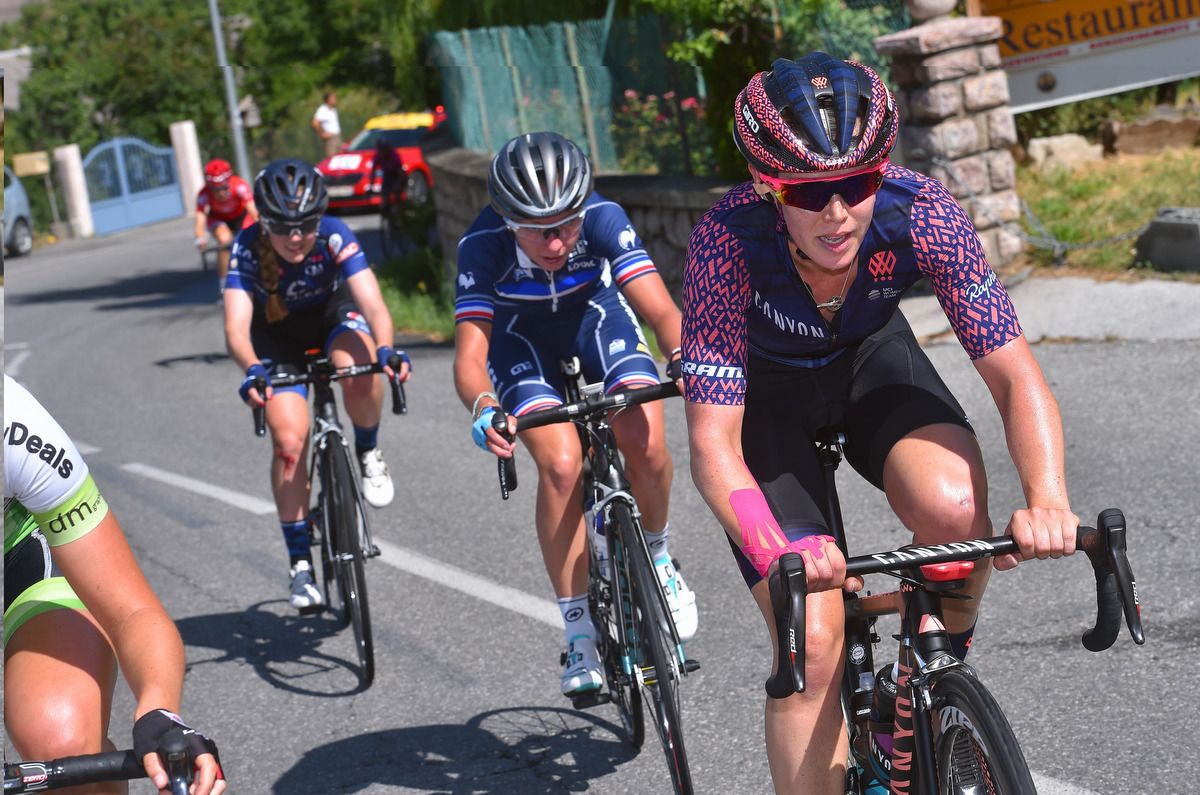 Tiffany Cromwell in the custom Canyon SRAM kit for La Course