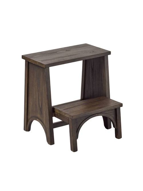 Arch Step Stool Dark Wood 