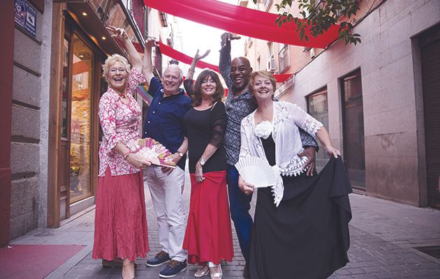 Five go mad in Spain as a gang of celebs don their shades and dig out their phrase books to catch a few rays on the Costa Blanca.