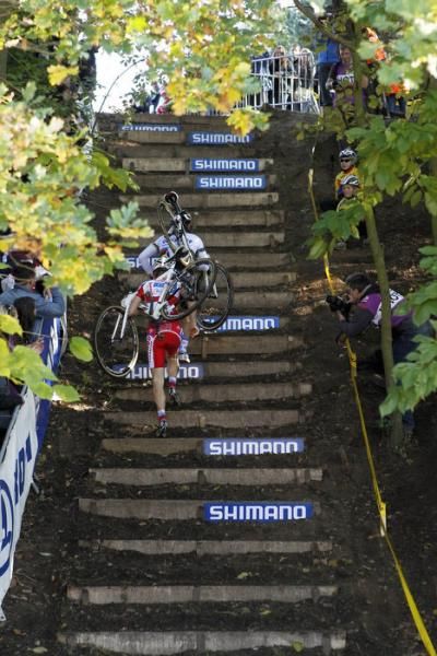 World champion Zdenek Stybar (Quickstep) leads Kevin Pauwels (Sunweb - Revor).