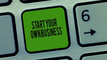 picture of a computer button that says "start your own business"
