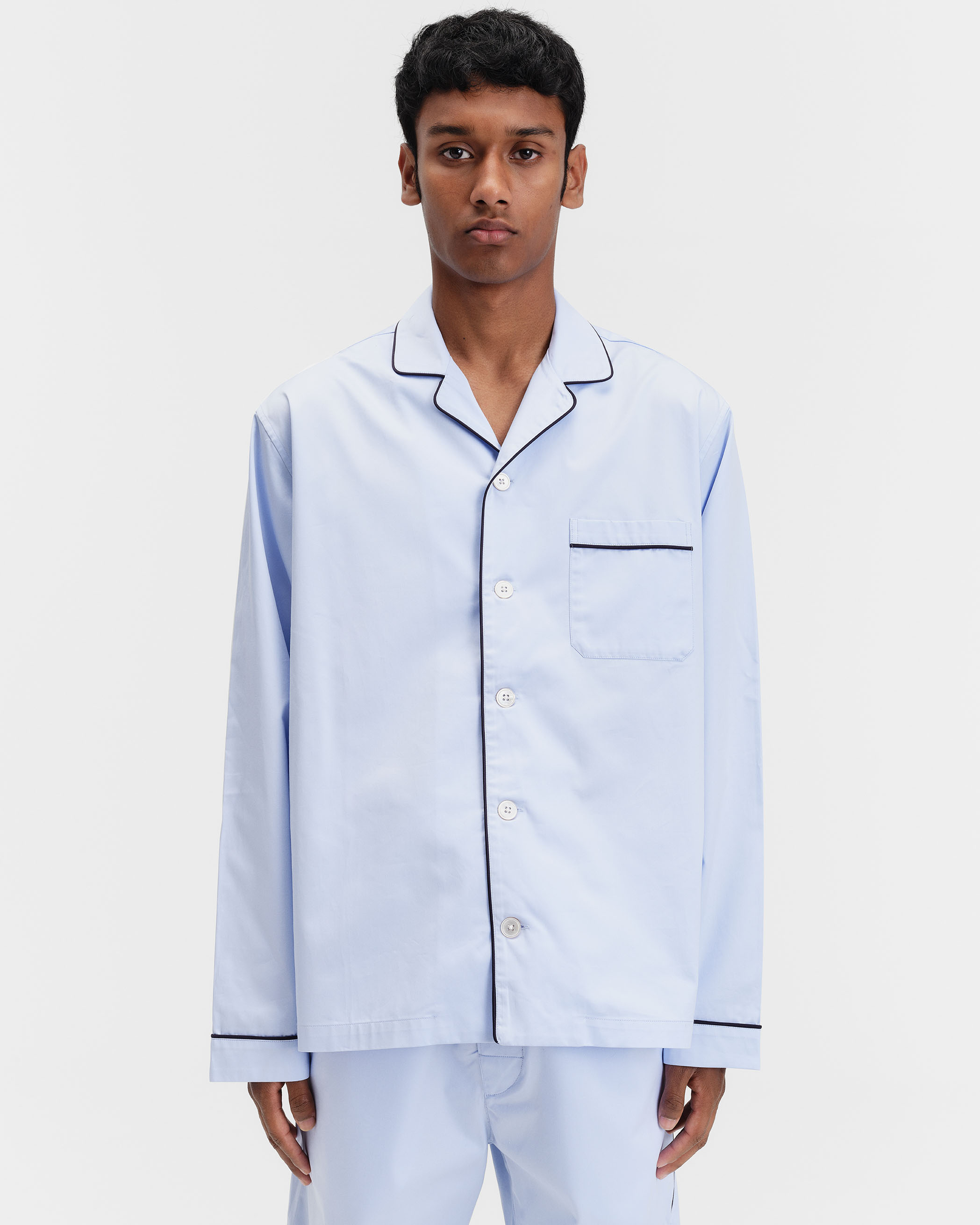 Tekla Fabrics Sateen Men&#039;s Pyjamas - Long-Sleeved Shirt - Bellhop