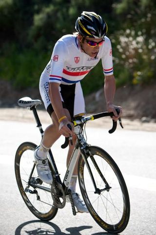 UK time trial champion Alex Dowsett (Trek Livestrong) testing his legs at the San Dimas Stage Race.