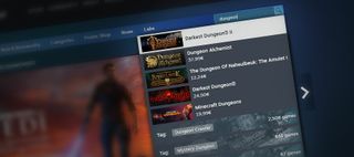 Steam search interface with new feature to see tags in searches
