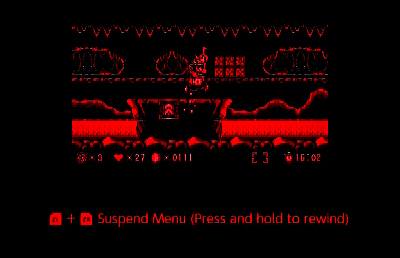 A screenshot showing what Virtual Boy Wario Land looks like running on the Virtual Boy app on the Nintendo Switch