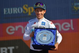 Miguel Angel Lopez (Astana) with the best young rider prize