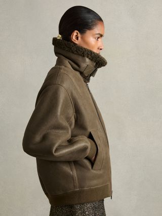 Reiss Shearling Aviator Jacket