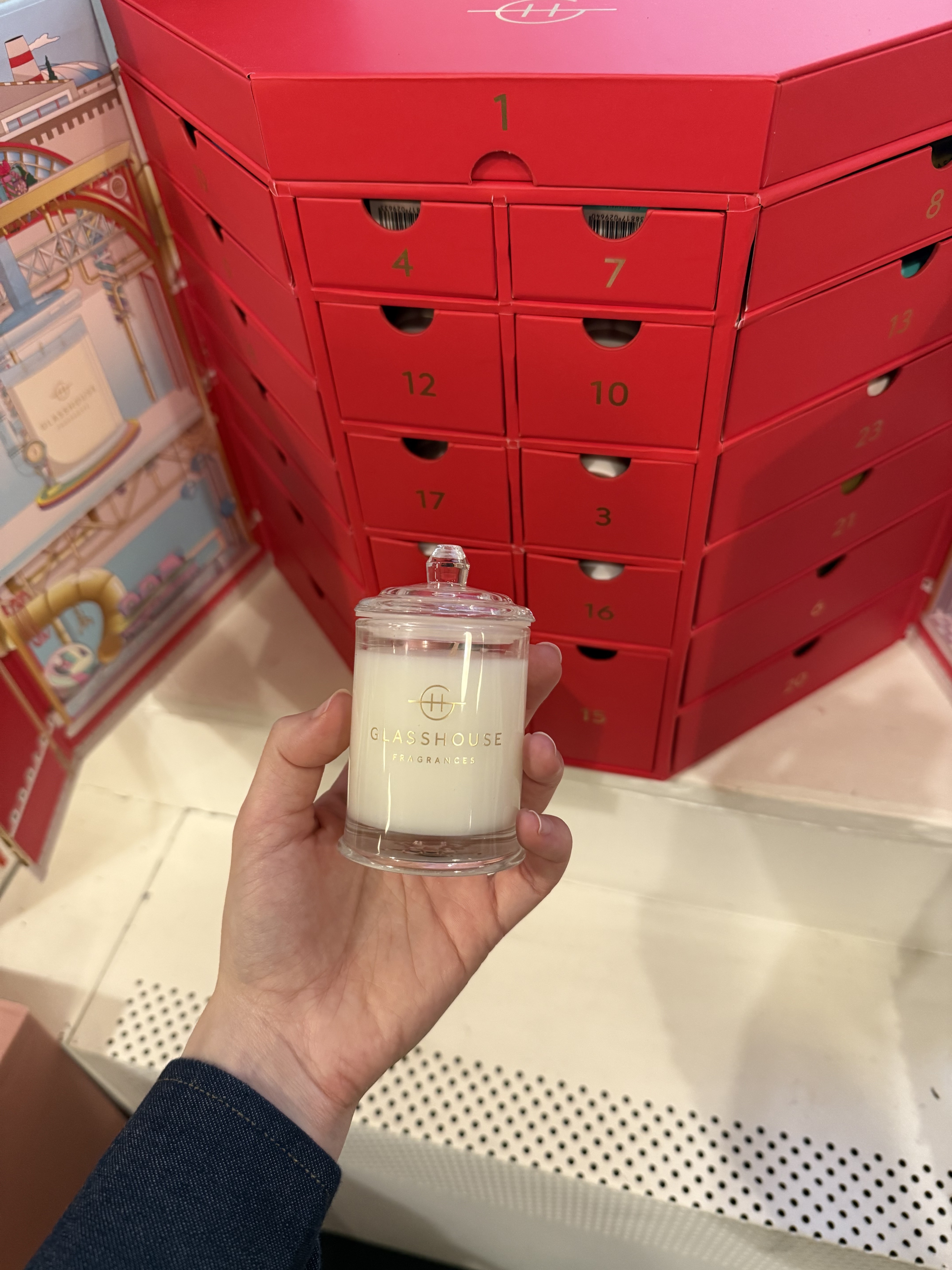 Jamie Schneider opening the Glasshouse Fragrances advent calendar