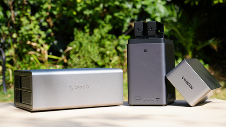A NAS and DAS side by side outside