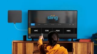 Sling TV on a big-screen display