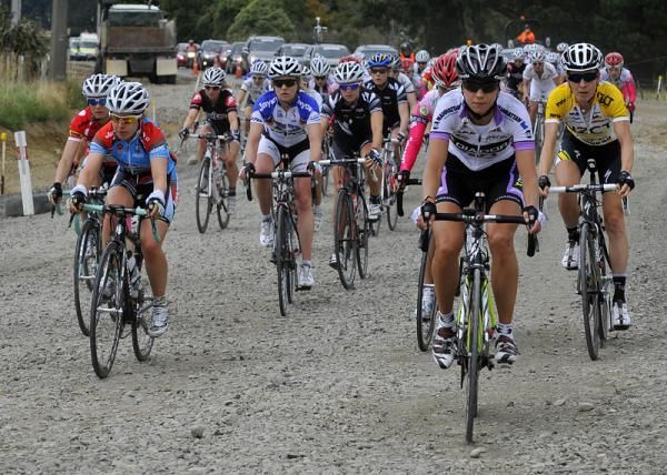 The race has been temporarily neutralised due to serious road works.