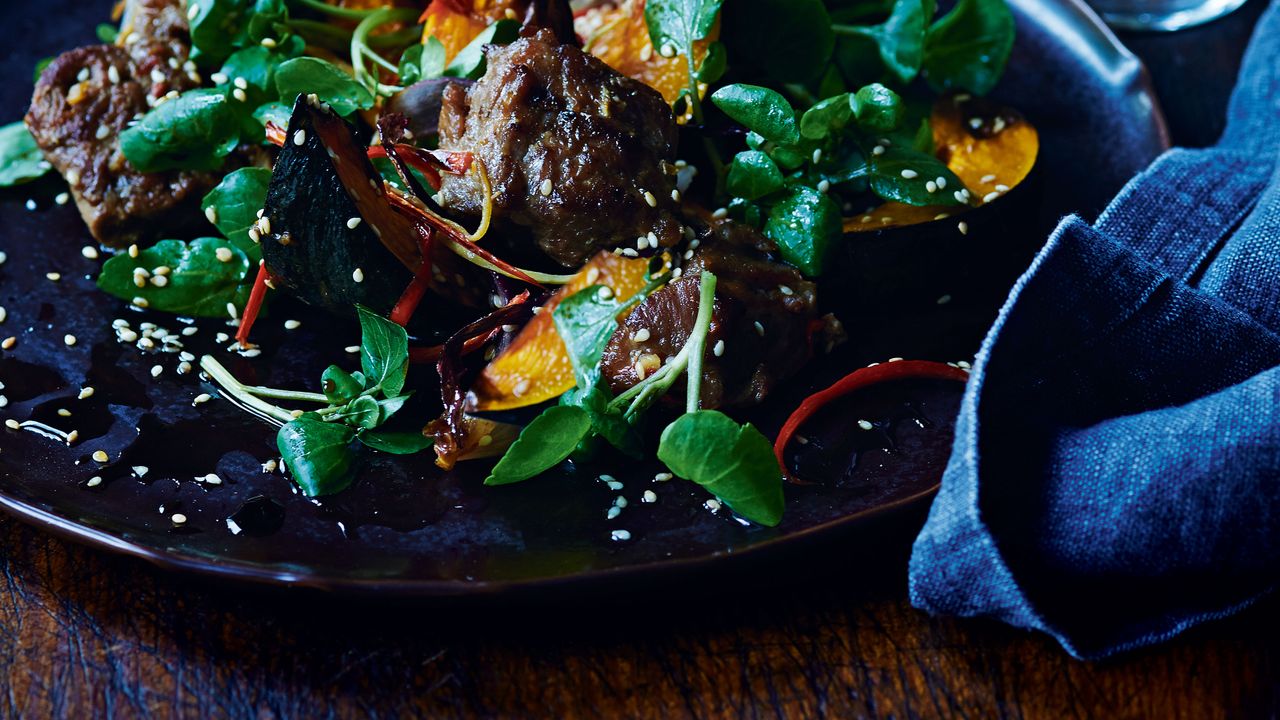 baked lamb with pumpkin