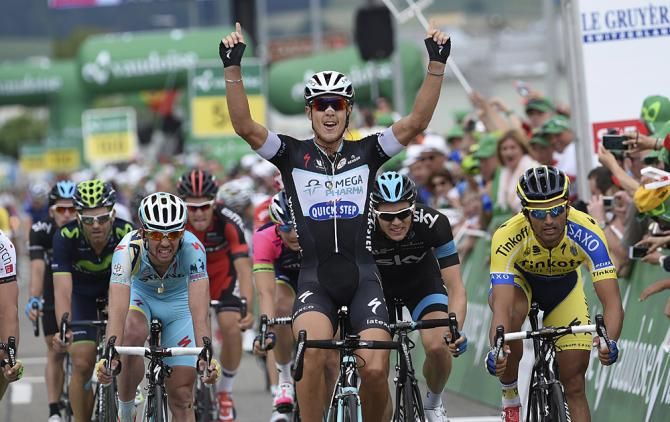 Matteo Trentin (Omega Pharma - QuickStep) wins the sixth stage at the Tour de Suisse
