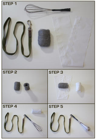 a step by step image on creating steel wool device