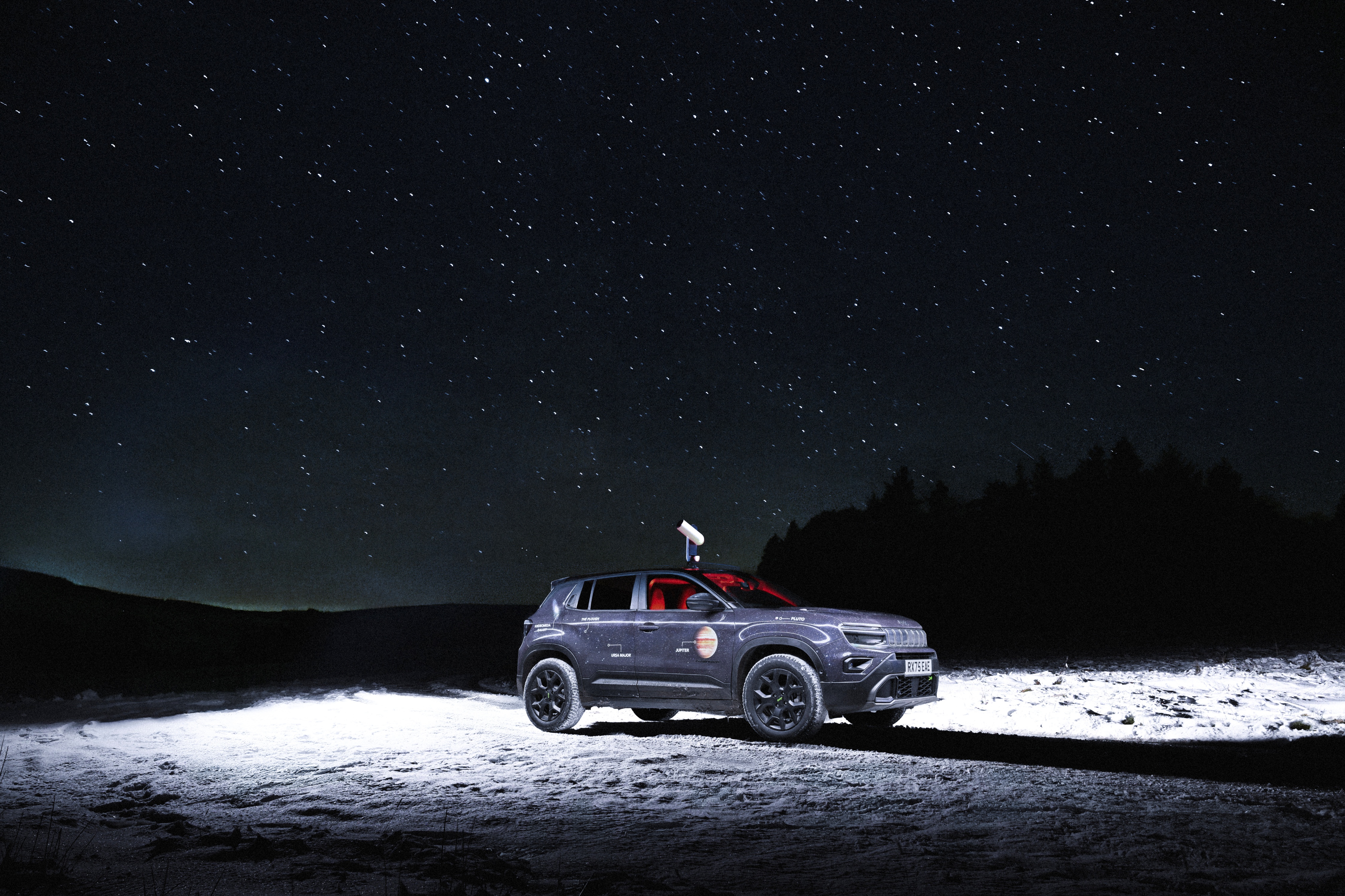 The Jeep Stargazer in a dark spot