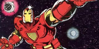 Tony Stark uses his Space Armor Iron Man suit in outer space